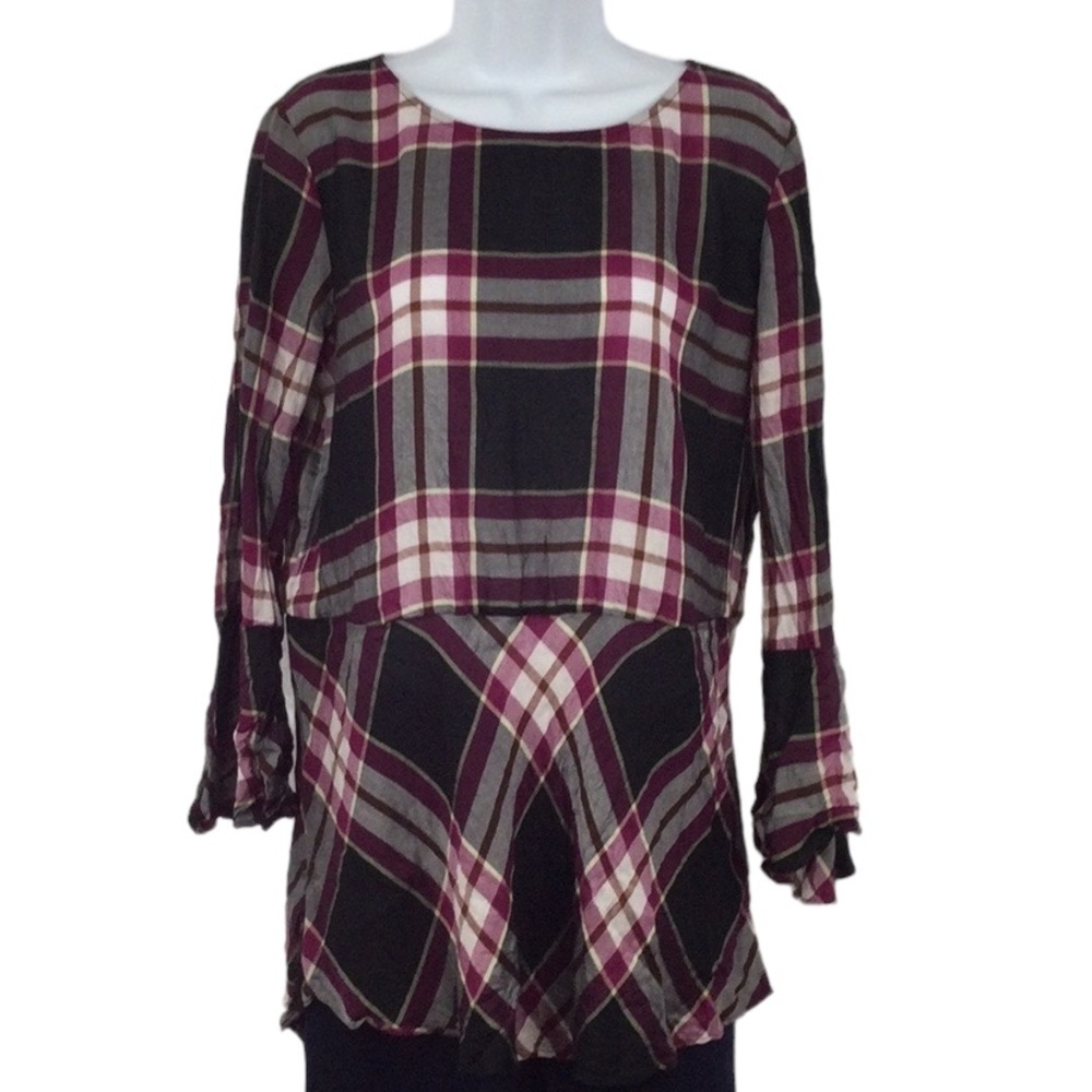 LOFT Peplum Tie-Back Tunic Sz M